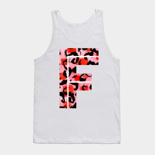 Letter F Watercolour Leopard Print Alphabet Red Tank Top